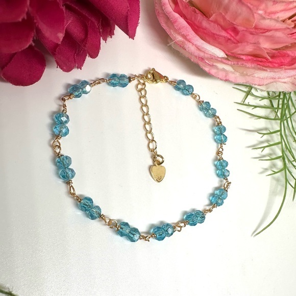 Saval Jewelry Jewelry - NEW⚜️ Blue Crystal Hand Linked Bracelet
